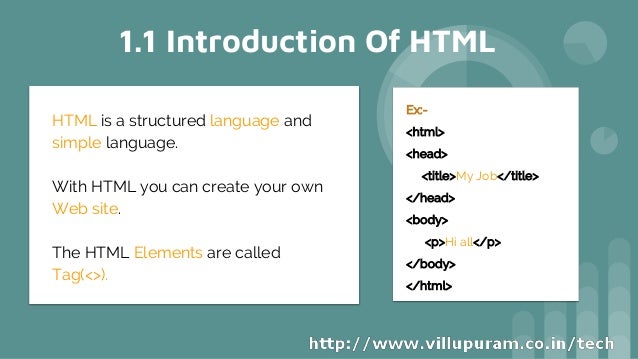 Html training slide