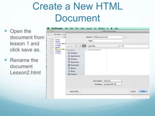 Html tutorial.lesson2 | PPTX