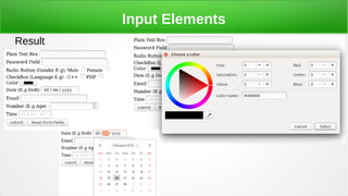Input Elements
Result
 