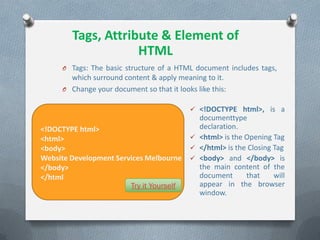 Html tutorials-infotech aus | PPT