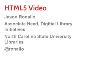 HTML5 Video Now!