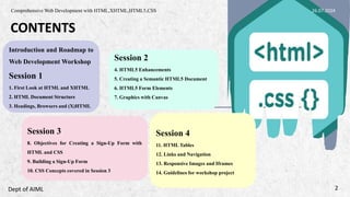 html work web development workshop pptx. | PPT
