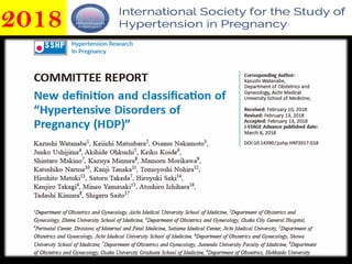 Hypertension in pregnancy ( Preeclampsia ) : recent guidelines | PDF