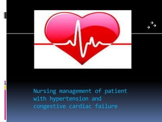 Nursing management of patient 
with hypertension and 
congestive cardiac failure 
 