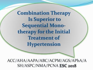 Combination Therapy
Is Superior to
Sequential Mono-
therapy for the Initial
Treatment of
Hypertension
 