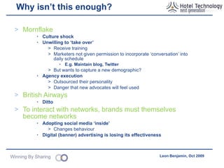 Quantitative Outcomes Target/objective Achieved? Delivered Comment 100,000 registrations X 3138 683 video, 2455 Bag of Oats 20m interactions with the brand X 2m interactions Based on link planting Rich video advertising content √ 51, 30sec-90sec videos £250k market value Customer intelligence √ Qualitative feedback after trying product Cost avoidance of focus groups? Incremental demand for product Cost avoidance (Facebook advertising) √ £50k Based on five month ad campaign to raise awareness (home page ads) Presence all major social media platforms √ Flickr, Youtube, Facebook, Typepad (blog),  Twitter 4,000 Twitter followers Improve the selling process to big supermarkets √ Young buyers at supermarkets more aware of product Penetrate new demographics √ See above Engaged new demographic age group 25-45 