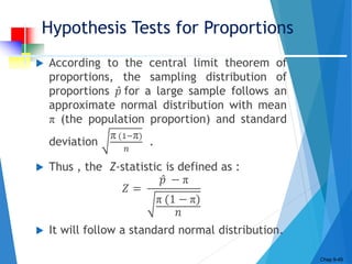 Hypothesis Test _One-sample t-test, Z-test, Proportion Z-test | PPTX