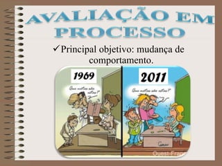 Principal objetivo: mudança de comportamento.  