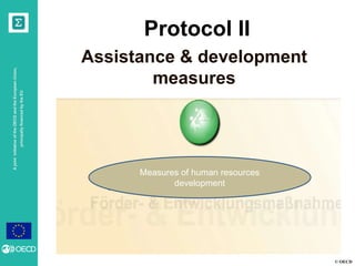 © OECD
AjointinitiativeoftheOECDandtheEuropeanUnion,
principallyfinancedbytheEU
Assistance & development
measures
Protocol II
Measures of human resources
development
 
