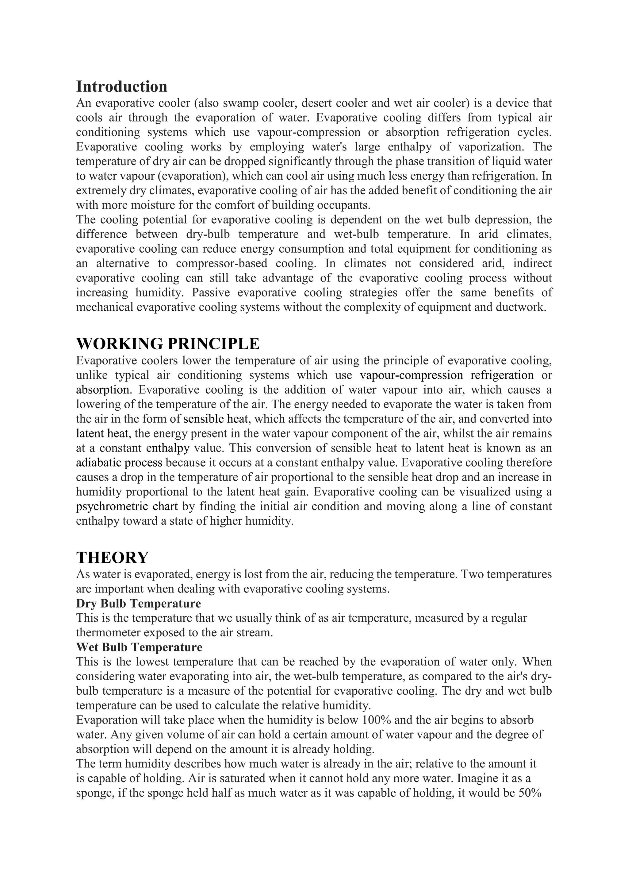 Report on Air Cooler | PDF