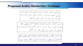 Arabic Handwritten Text Recognition and Writer Identification | PPTX