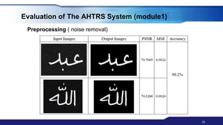 Arabic Handwritten Text Recognition and Writer Identification | PPTX