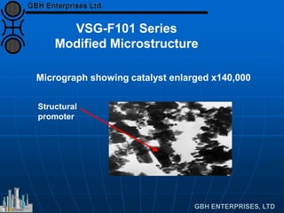 Structural
promoter
Micrograph showing catalyst enlarged x140,000
VSG-F101 Series
Modified Microstructure
 