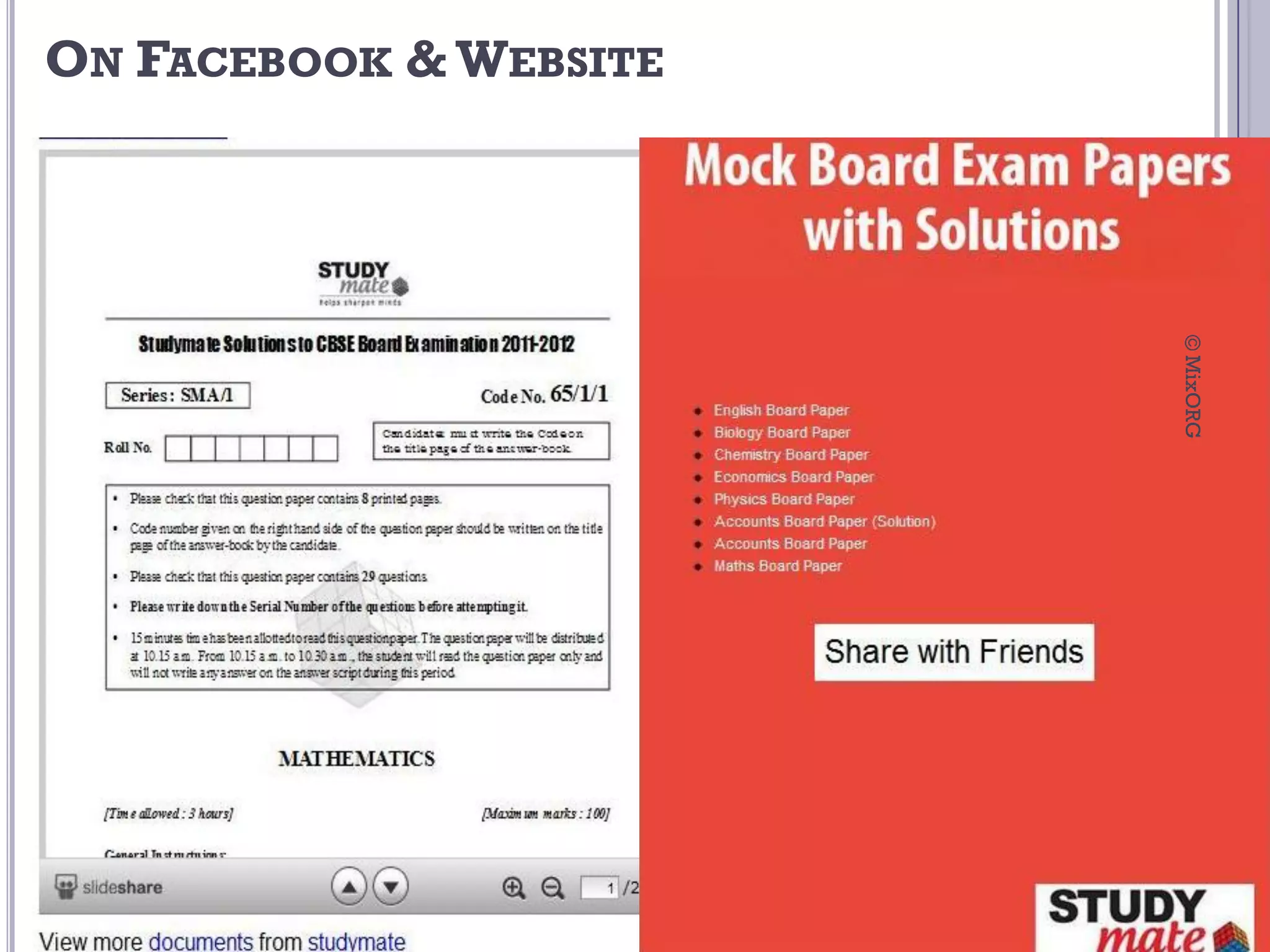 ON FACEBOOK & WEBSITE




                        © MixORG
 