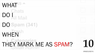 #INBOUND16
WHAT
DO I
DO
WHEN
THEY MARK ME AS SPAM? 10
 