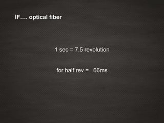 IF…. optical fiber
1 sec = 7.5 revolution
for half rev = 66ms
 