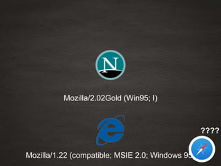 Mozilla/2.02Gold (Win95; I)
Mozilla/1.22 (compatible; MSIE 2.0; Windows 95)
????
 