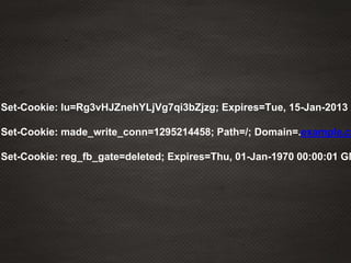 Set-Cookie: lu=Rg3vHJZnehYLjVg7qi3bZjzg; Expires=Tue, 15-Jan-2013 2
Set-Cookie: made_write_conn=1295214458; Path=/; Domain=.example.co
Set-Cookie: reg_fb_gate=deleted; Expires=Thu, 01-Jan-1970 00:00:01 GM
 