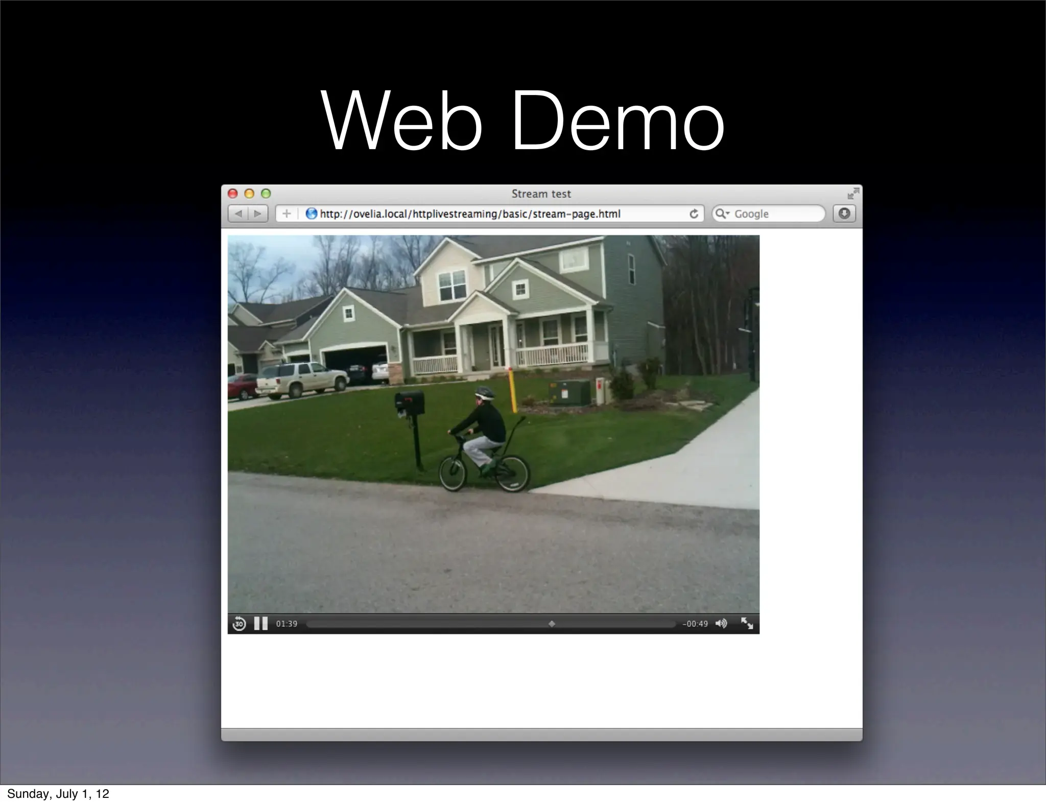 Web Demo




Sunday, July 1, 12
 