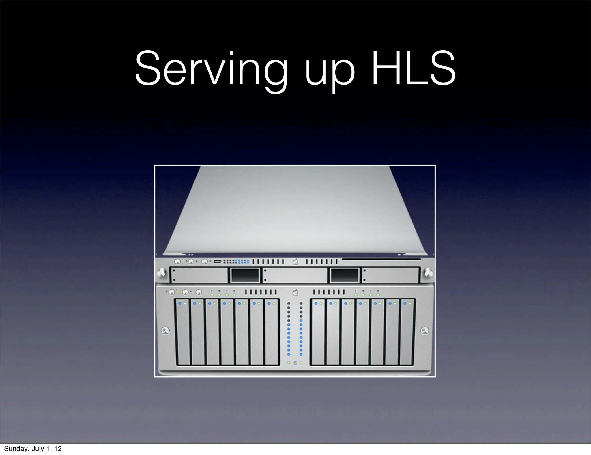 Serving up HLS




Sunday, July 1, 12
 