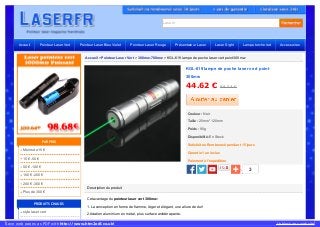 Laserfr
Accueil > Pointeur Laser Vert > 300mw-700mw > KGL-619 lampe de poche laser vert point 300mw
Description du produit
Cet avantage du pointeur laser vert 300mw:
1. La conception en forme de flamme, léger et élégant, une allure de dur!
2.Aviation aluminium en métal, plus surface antidérapante.
Moins de ​​15 €
15 € -50 €
50 € -100 €
100 € -200 €
200 € -300 €
Plus de ​​300 €
stylo laser vert
Accueil Pointeur Laser Vert Pointeur Laser Bleu Violet Pointeur Laser Rouge Présentateur Laser Laser Sight Lampe torche led Accessoires
3
44.62 € 98.04 €
Couleur : Noir
Taille : 25mm*120mm
Poids : 90g
Disponibilité: En Stock
Satisfait ou Remboursé pendant 15 jours
Garantie 1 an inclus
Paiement à l'expédition
KGL-619 lampe de poche laser vert point
300mw
PAR PRIX
PRODUITS CHAUDS
Save web pages as PDF with http://www.htm2pdf.co.uk! Unblock any website
 