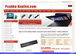 Akku Für : Dell Laptop Akku-Typ : Lithium-ionen
Spannung : 11.1V Farbe : schwarz
Kapazität : 4400mAh Zellen : 6 Zellen
Gewicht : 358g Produkt-Code : DLE6420-6C
Ersatzakku für Dell Latitude E5530? Brandneue 4400mAh Dell
Latitude E5530 Akku ist Ersatz für Laptop-Modelle / Nr. Dell
Latitude
E5420,E5520,E6420,E6520,8858X,M5Y0X,NHXVW,N3X1D,T54F3...
Preis: EUR 86.52
Aktueller Preis: EUR 59.84 20% sparen!
Startseite> Dell Notebook Batterie > Akku für Dell Latitude E5530
Akku für Dell Latitude E5530, Ersatzakku Dell Latitude E5530 - 6 Zellen 4400mAh
Akku Kategorie
Akkus für Lenovo
Akkus für Asus
Akkus für HP
Akkus für Sony
Akkus für Acer
Akkus für Apple
Akkus für Dell
Akkus für Toshiba
Akkus für Samsung
Akkus für Fujitsu
Heiß Laptop Akkus
Akku ASUS A93S
Akku ASUS K93S
Akku ASUS N55S
Akku ASUS N55
Akku ASUS A32-K93
Akku Asus A32-F82
Startseite Akku für Asus Dell Acer Samsung HP Lenovo Apple Sony Toshiba Fujitsu
Pcakku-kaufen.com - Laptop akkus
Use our professional PDF creation service at http://www.htm2pdf.co.uk!
 