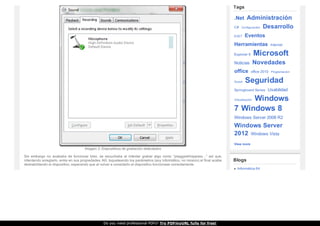 Recuperar dispositivos de sonido en Windows Vista y Windows 7 | PDF