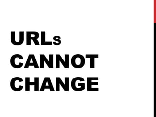 URLS
CANNOT
CHANGE
 
