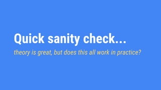 Quick sanity check...
theory is great, but does this all work in practice?
 