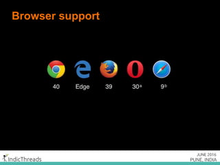 Implementations
 H2O
 mod_h2 (Apache)
Server push – Cache Digest
Process
request
Digest of
/main.js &
/main.css
<html>
<script src="/main.js">
<link rel="stylesheet" href="/main.css">
<link rel=STYLESHEET href="/foo.css">
<body>
… generated response …
 