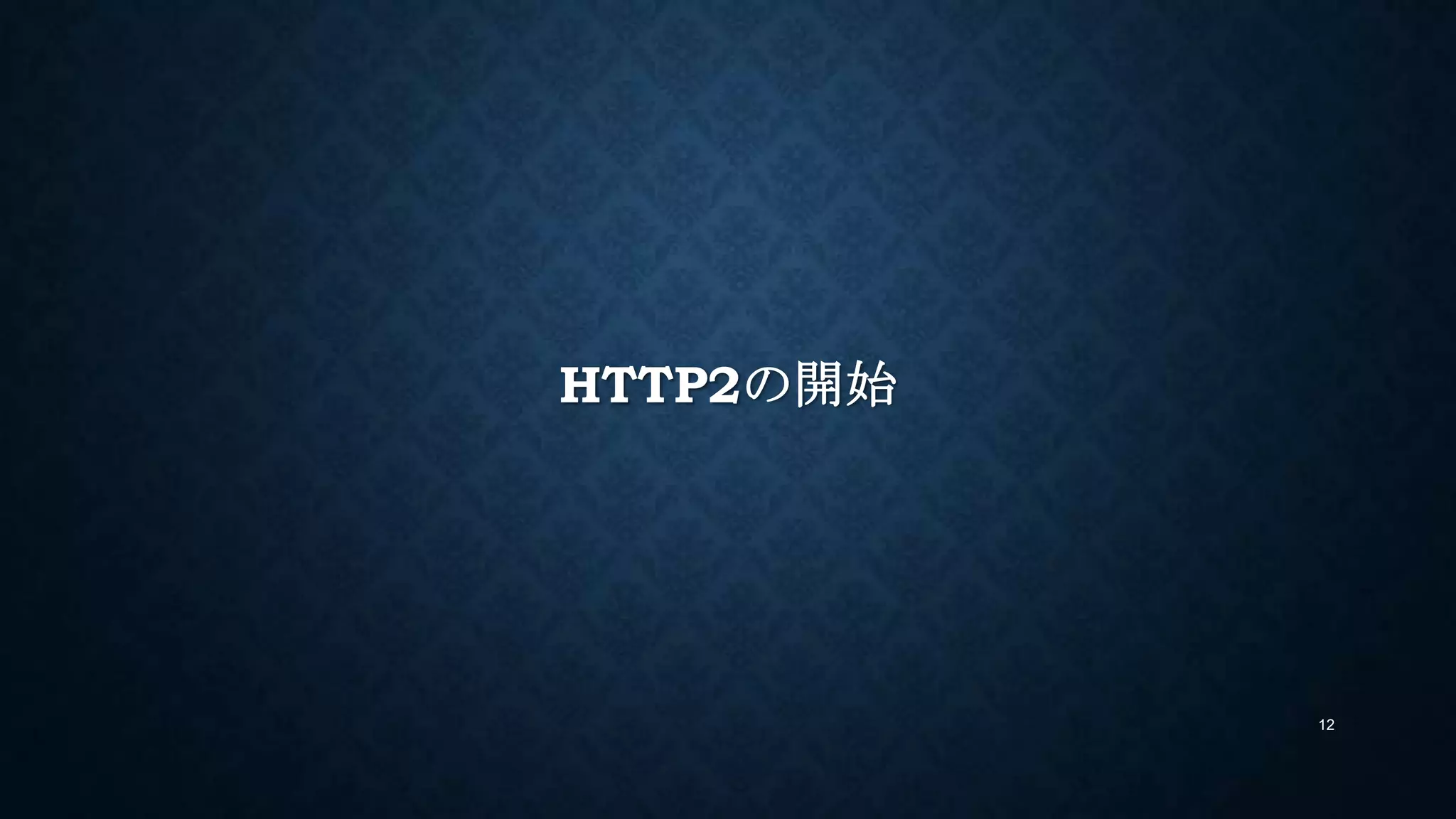 HTTP2の開始
12
 