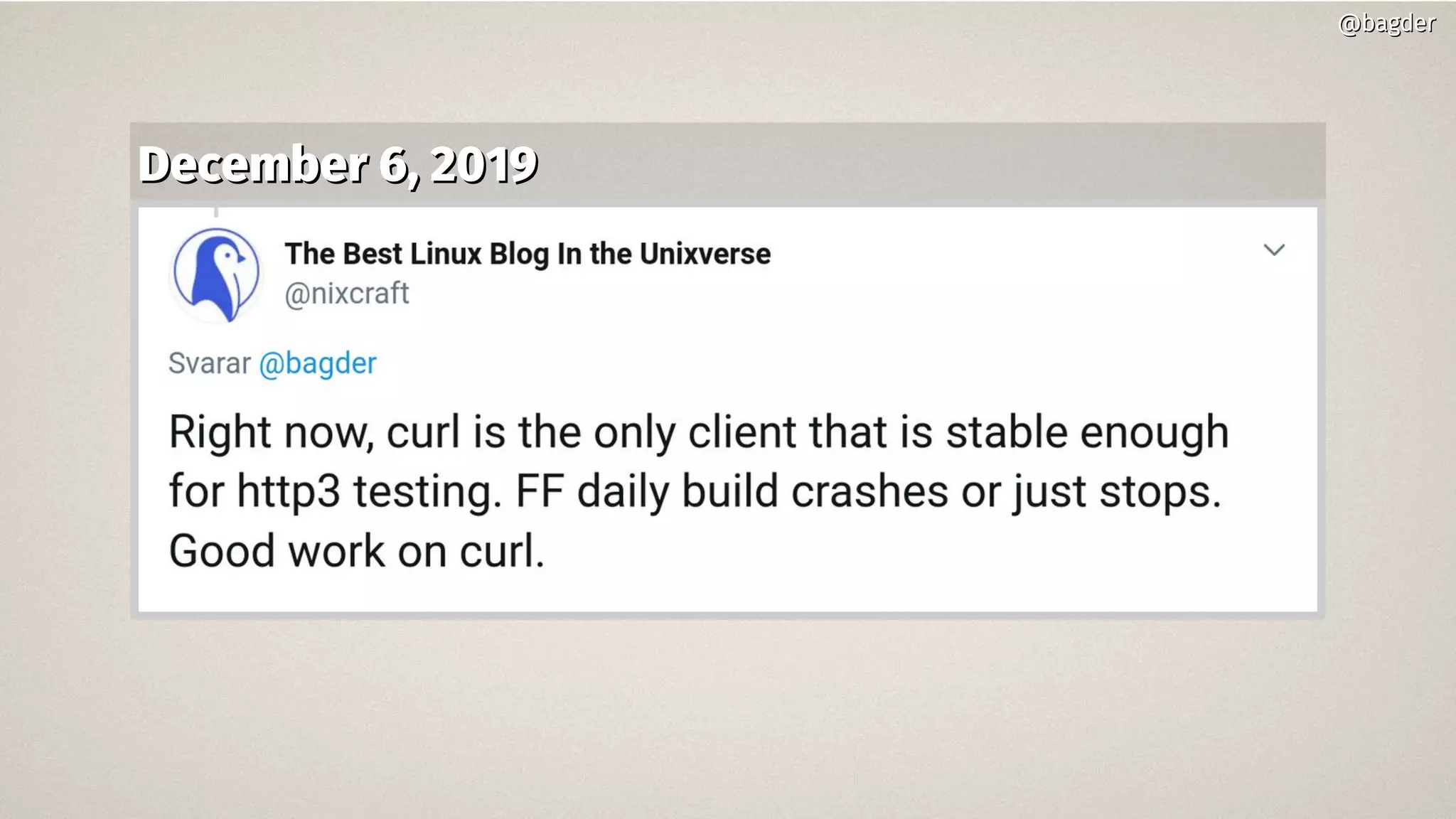 December 6, 2019December 6, 2019
@bagder@bagder
 