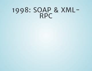1998: SOAP & XMLRPC

 
