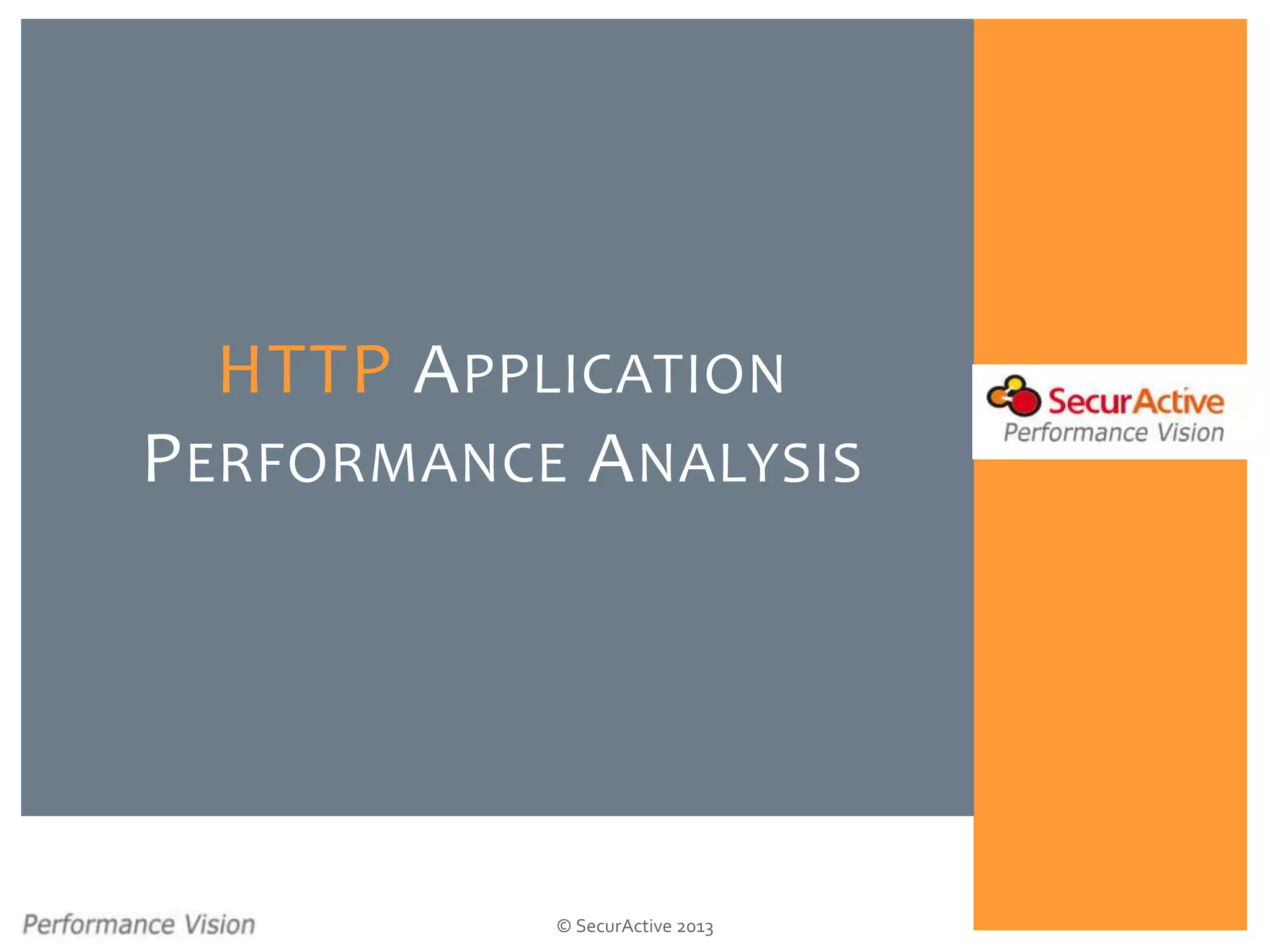 © SecurActive 2013
HTTP APPLICATION
PERFORMANCE ANALYSIS
 