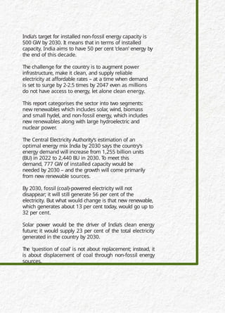 India's Roadmap to Achieving 500 GW of Clean Energy by 2030 | PPTX