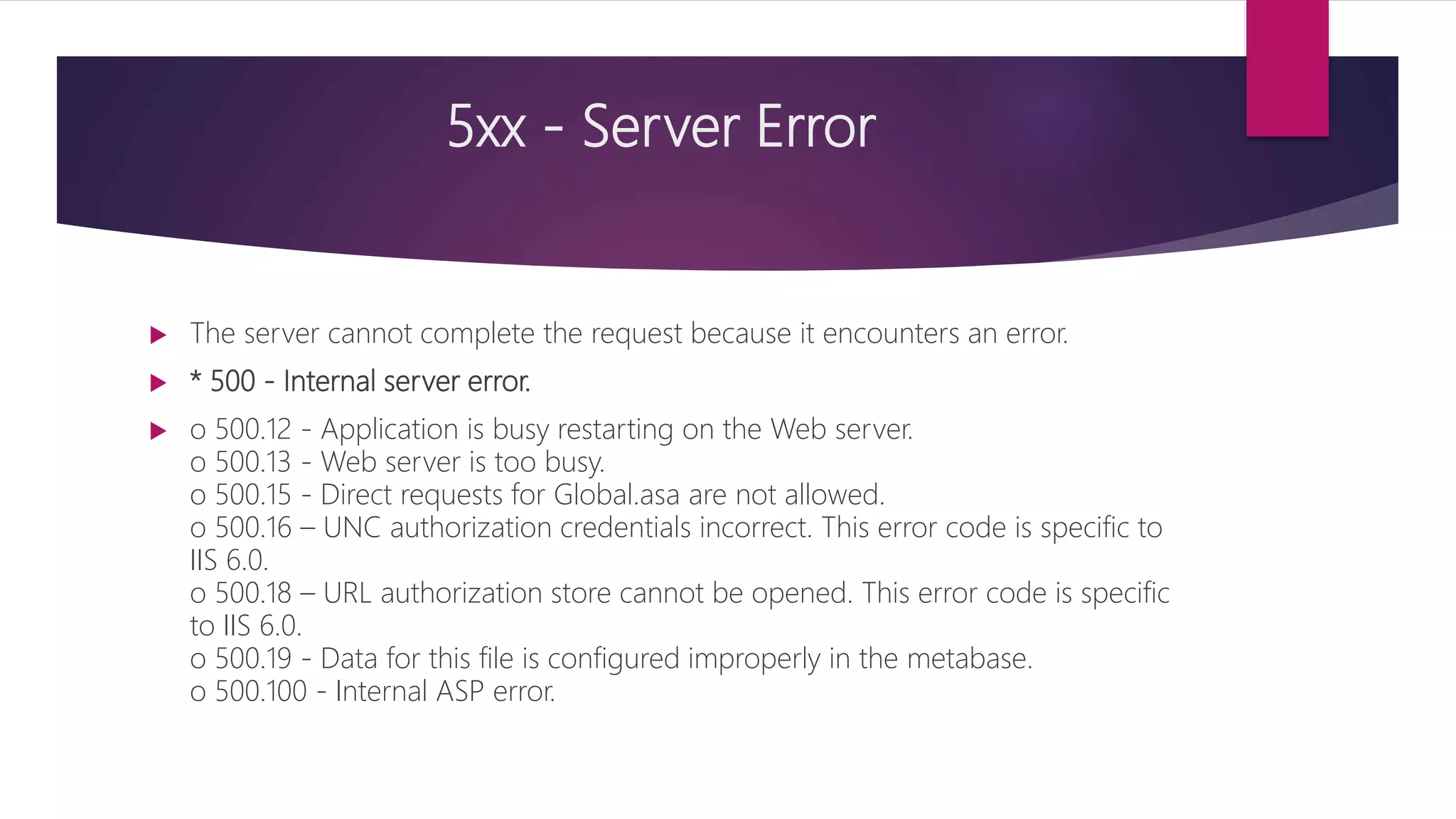 Error Codes And Their Meaning