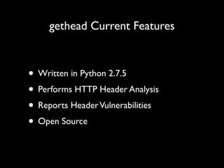 DefCamp 2013 - Http header analysis