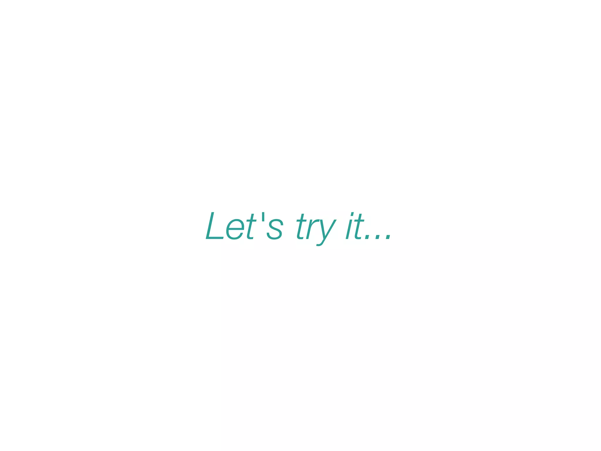 Let's try it...
 