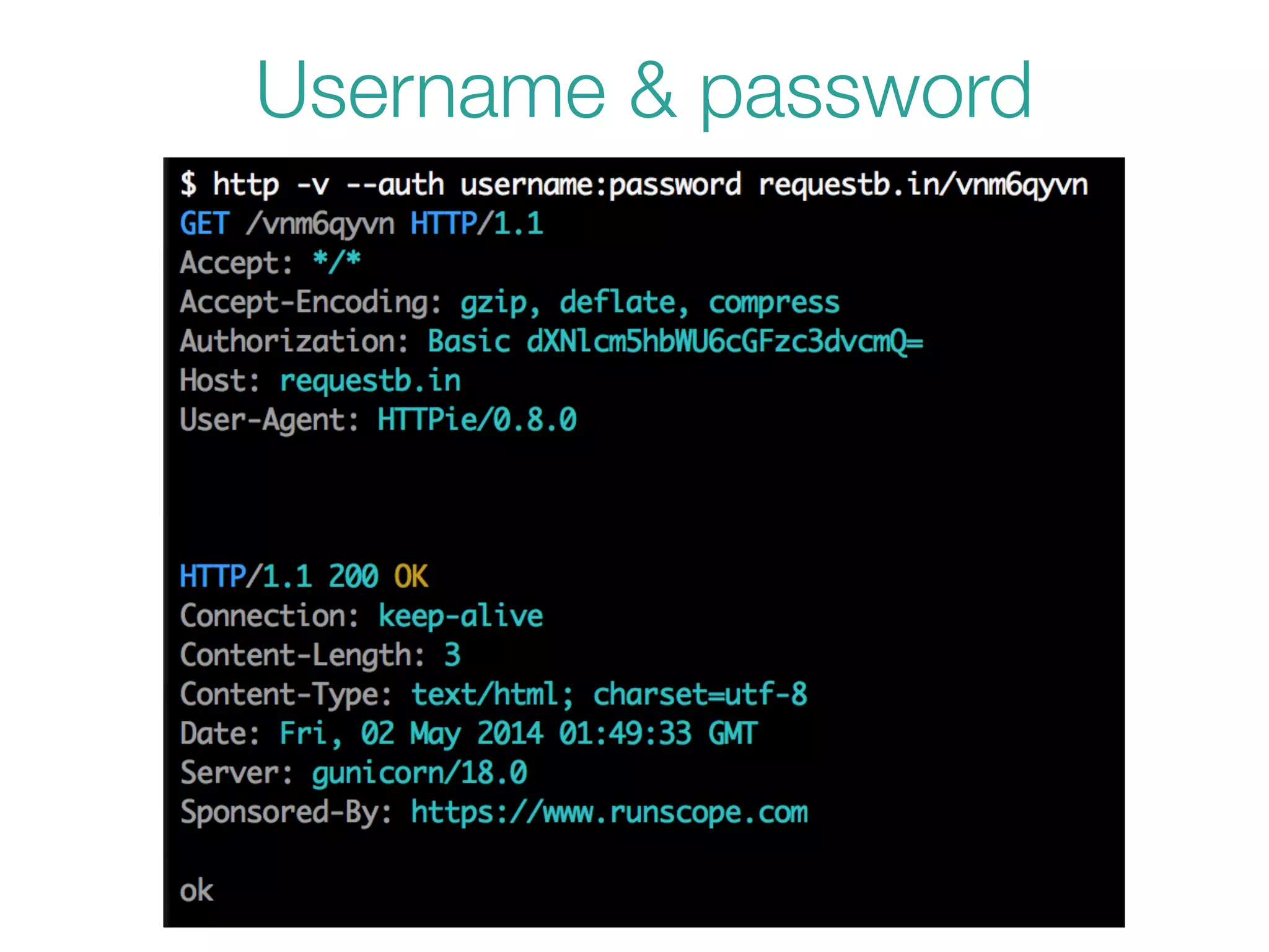 Username & password
 