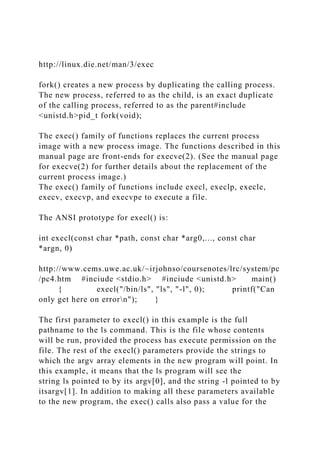 httplinux.die.netman3execfork() creates a new process by.docx