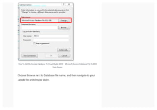 Microsoft Access Database And C# Windows Forms Tutorial Visual Studio ...