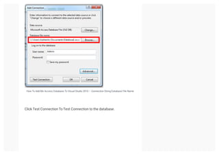 Microsoft Access Database And C# Windows Forms Tutorial Visual Studio ...