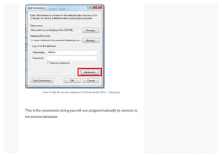 Microsoft Access Database And C# Windows Forms Tutorial Visual Studio ...