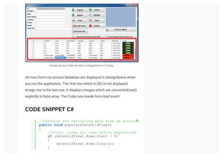 Microsoft Access Database And C# Windows Forms Tutorial Visual Studio ...