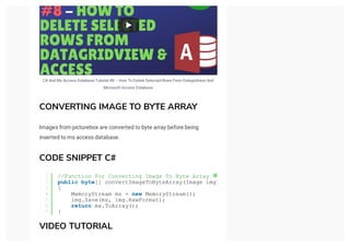 Microsoft Access Database And C# Windows Forms Tutorial Visual Studio ...