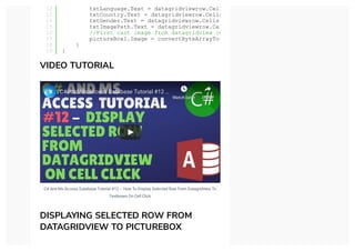 Microsoft Access Database And C# Windows Forms Tutorial Visual Studio ...