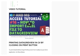 Microsoft Access Database And C# Windows Forms Tutorial Visual Studio ...