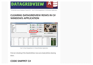 Microsoft Access Database And C# Windows Forms Tutorial Visual Studio ...