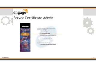 #engageug
Server Certificate Admin
!22
 