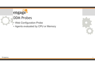 #engageug
DDM Probes
• Web Configuration Probe
• Agents evaluated by CPU or Memory
!54
 